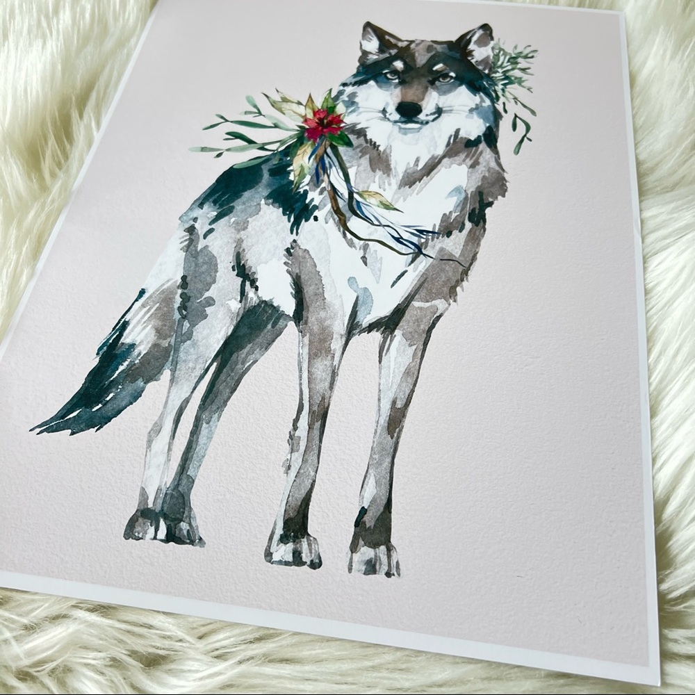 Wall Art Watercolor Wolf Portrait Illustration Print Poster Unframed - Picture 10 of 16
